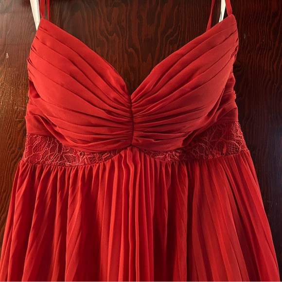 AZAZIE Devyn A-Line Corset Chiffon Ankle Length Dress Rust Size 12 - Picture 11 of 13